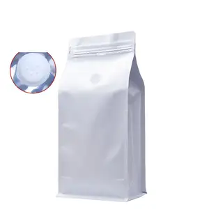 Kantong plastik Ziplock daur ulang kustom tas bubuk kopi Foil aluminium Food Grade dengan kantong kopi Gusset dengan katup