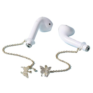 Gold Plated Airpods <b>Earrings</b> Trendy Butterfly Shape Airpod Accessories Jewelry Ear Bone <b>Clip</b> Women's Earphone Chain - Product Image 1