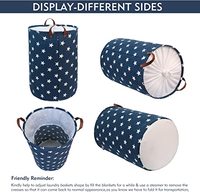Panier à linge autoportant de 24 pouces avec couvercle, panier à linge pliable avec cordon de serrage extra large avec poignée