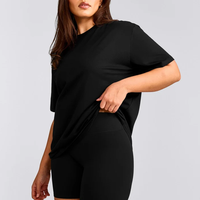 T-shirt classique surdimensionné et léger pour femmes, fabricant en gros, col rond, manches courtes, impression personnalisée du logo, t-shirt pour femmes
