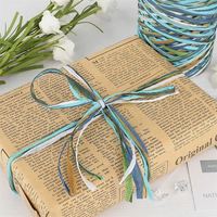 Boîte de cadeau de Noël pour bricolage emballage de rouleaux de ficelle de ruban de papier raphia pour décorations et emballage