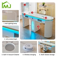 Meubles de salon modernes, bureau de maquillage et de manucure, collecteur de poussière, rangement, table à ongles double