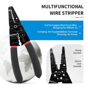 7 in 1 Metric Steel Serrated Jaw <strong>Wire</strong> <strong>Stripper</strong> &amp; Crimping Plier OEM - Product Image 1