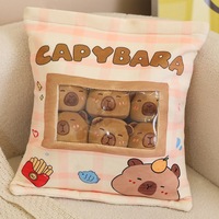 Coussin en peluche Kawaii en forme de collation, adorable coussin rembourré en forme de sac de chips, jouet en peluche alimentaire orange avec mini-collations, décoration de chambre, vente en gros