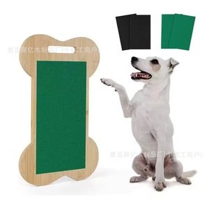 Wooden Bone Shaped Dog Nail <b>Scratching</b> <b>Post</b> Replaceable Green Pad Pet Claw Care Grooming Tool - Product Image 1