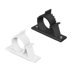 Clips Organizadores de Cables Tipo Clavo Plano, Plástico Blanco y Negro, para Fijación de Tuberías y Soporte de Cableado Eléctrico - Product Image 1