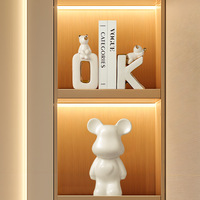 Serre-livres écologique en résine Art Déco, motif animaux mignons (ours, chat) – Idéal pour Pâques, cadeau pour enfants, décoration de salon et de maison