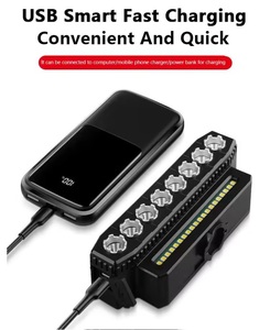 Lumière <span class=keywords><strong>Avant</strong></span> de Vélo à Haute Luminosité 4000mAh avec Recharge USB, Projecteur et Klaxon/Sonnette pour VTT et Vélo de Route - Product Image 5
