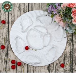 Vaisselle plate en <span class=keywords><strong>porcelaine</strong></span> créative, hôtel, cuisine occidentale, <span class=keywords><strong>assiette</strong></span> de service ronde en céramique pliable - Product Image 3