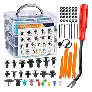 Kit de 680 clips universales para parachoques de coche Chirun Auto Parts con herramientas para reparación y reemplazo - Product Image 1