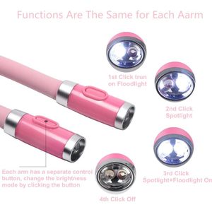 <b>LED</b> Neck Reading Light Rechargeable USB 3 Brightness Levels Flexible Silicone Arms For <b>Bed</b> Reading - Product Image 2