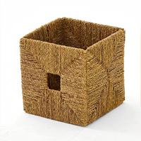 Panier de rangement tressé en jacinthe d'eau personnalisé, portable, pour vêtements et collations, style tendance, grande taille