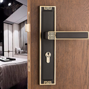 Chinese Stijl Houten Deur Messing Deurslot Thuis Slaapkamer Dubbele Pole <span class=keywords><strong>Lock</strong></span> Badkamer Indoor Stille - Product Image 6