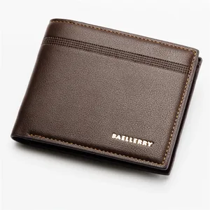 Kinh Tế Đặc Biệt Tùy Chỉnh Màu Xanh Đầy Màu Sắc Men Leather Wallet