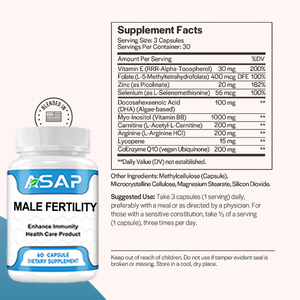 Capsule de fertilité masculine ASAP 100% suppléments de fertilité masculine à base de plantes naturelles soutiennent l'énergie Capsule de fertilité masculine - Product Image 2