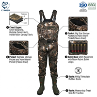 Cuissardes de pêche en néoprène camouflage OEM 5 mm, imperméables, pour la chasse au canard, avec bottes en caoutchouc isolées 600g, pour la chasse aux oiseaux aquatiques, pour hommes
