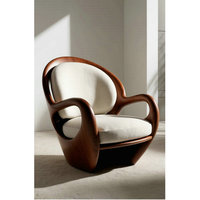 Canapé individuel en velours sur mesure, fauteuil ergonomique en bois massif, fauteuil d'appoint pour salon, usage commercial