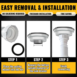 Moderna Manguera de Drenaje Flexible Cromada de Doble Salida para Fregadero de Cocina con Función Anti-Olor y Sellado, Fácil Instalación - Product Image 2