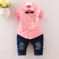 Ensemble de 8 chemisiers et jeans d'automne pour bébé garçon de 2 à 3 ans