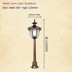 Lámpara de césped de jardín LED de aluminio fundido a presión IP65 Impermeable Negro Luz de camino moderna para exteriores - Product Image 3