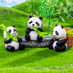 Giocattoli Promozionali per Bambini, Figurine di Animali Selvatici dello <span class=keywords><strong>Zoo</strong></span>, Panda che Mangia Bambù, Miniature in Plastica PVC per Portachiavi e Decorazioni da Giardino Fai-da-Te - Product Image 4