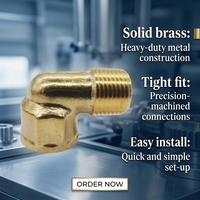 Coude de raccordement haute pression en laiton (MIP X FIP) pour applications routières, technique de fonderie durable, pour gaz, huile, cuivre