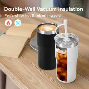 2024 produk penjualan laris cangkir Tumbler susu terisolasi vakum baja tahan karat dinding ganda untuk anak-anak dengan sedotan - Product Image 5