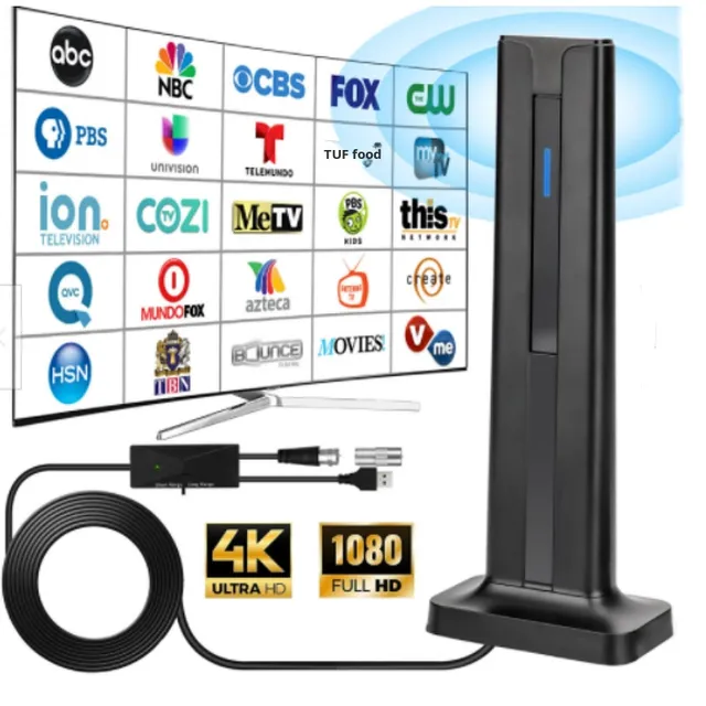 Tk4K High-Gain 25dBi High-Definition Indoor Digital TV Antenna DVB-TDTMB with ABS Material 1.5 VSWR Wall Mount VHF/UHF 50W