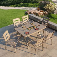 Table et chaises de barbecue pour repas et fêtes, vente chaude en usine, tables de barbecue familiales, designs modernes pour la cour, option de cuisine extérieure