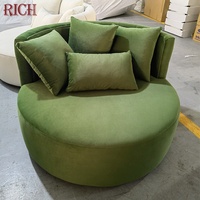 Fauteuil de loisirs moderne à dossier incurvé surdimensionné en tissu bouclé velours pour la maison, l'appartement, la villa, le salon, la chambre, l'hôtel