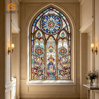 Maßgefertigte Buntglas-Bogenfenster Hausfenster Aluminium-Französische Fenster für Haus Kirche Villa Badezimmer