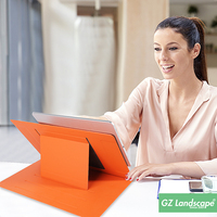 Support pliable à angle réglable, organisateur d'accessoires magnétiques personnalisés en cuir, ordinateur portable, tablette, téléphone, lecture de livres, tapis de bureau intelligent