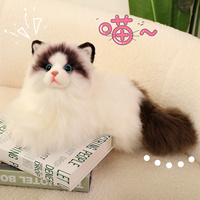 Jouet animal en peluche poupée de chat marionnette de simulation de peau douce
