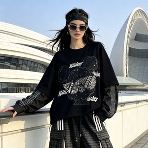 6806/FANMAJIALIE Nuova Collezione T-shirt <span class=keywords><strong>Donna</strong></span> Mickey Girocollo Ampia in Cotone Stampata Stile Street Fashion - Product Image 2
