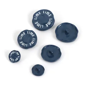 块状设计五金按钮品牌标志蓝色定制金属西装外套按钮