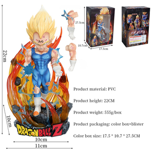 Chaud de haute qualité 22cm Dragons Balls Action Figure <span class=keywords><strong>DBZ</strong></span> <span class=keywords><strong>Manga</strong></span> <span class=keywords><strong>Vegeta</strong></span> Main Remplaçable Bataille Scène Anime Figure Personnage Ornement - Product Image 2