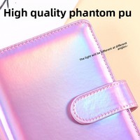 Cuaderno de Hojas Sueltas A6 de Piel Sintética con Diseño de Macaron Láser Colorido para Comercio Exterior, Regalo Creativo de Tendencia al por Mayor