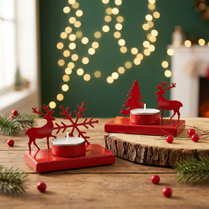 Red <b>Christmas</b> <b>Tree</b> Metal <b>Candle</b> Holder for Home Decors & Return Gifts Other Types of <b>Candle</b> Lanterns & Jars - Product Image 1