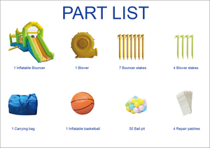 Inflatable bouncy nhà Playhouse với Inflatable lâu đài thể thao quả bóng và bóng rổ trò chơi phi tiêu mục tiêu trò chơi - Product Image 6