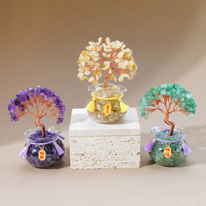 ต้นไม้เงินคริสตัลธรรมชาติรูปทรงตู้ปลา ซิทริน อเมทิสต์ ของตกแต่งบ้านตามหลักฮวงจุ้ย ขายส่ง - Product Image 6