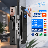 Serrure de porte intelligente Tuya avec reconnaissance faciale 3D, stockage cloud, Wi-Fi, alliage d'aluminium, serrure à empreintes digitales AF8850M