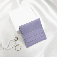 Petite pochette à bijoux en microfibre ZXF avec rabat enveloppe pour boucles d'oreilles, colliers, bracelets et bagues, avec logo personnalisé