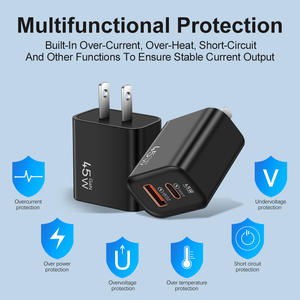Hot Wholesale 45w Chargeur mural pour téléphone et ordinateur portable <span class=keywords><strong>USB</strong></span> Type C Double Port Chargeur et adaptateur PD Chargeur rapide avec prise EU US UK - Product Image 5