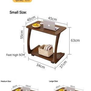 Mesa Auxiliar Moderna para Dormitorio, Sala de Estar, Sofá, Cuadrada, Estrecha, en Forma de C, de Madera y Metal, para Sala de Estar - Product Image 6