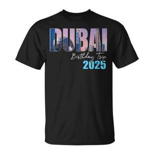 T-shirt Croisière Dubai Voyage Anniversaire 2025 Équipage de Fête - Product Image 1