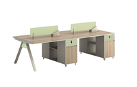 Table de bureau minimaliste durable résistante à l'eau avec rangement intégré sous la table, cloison d'intimité, panneau écologique E1, pieds en A, bureau moderne