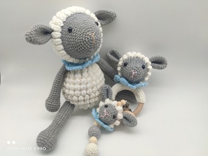 Bio-Baumwolle Häkeln Schaf Puppe Lamm Spielzeug Handgemachte Kuscheltiere Puppe für Kinder Geschenk - Product Image 3