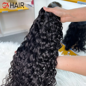 Paquete de extensión de cabello humano dibujado doble muestra gratis GS, paquetes de ondas de cabello virgen alineados con cutícula peruana de onda de agua - Product Image 2