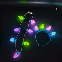 Collier LED œuf de Pâques en gros, 7 LED, lumineux dans le noir, pour fête de Pâques, concert, collier portable