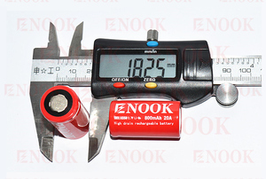 Литиево-ионный аккумулятор Enook <span class=keywords><strong>18350</strong></span> 800 мАч <span class=keywords><strong>20A</strong></span> высокой емкости 3,7 В с плоским верхом для игрушечного фонарика цилиндрических литий-ионных аккумуляторов - Product Image 6